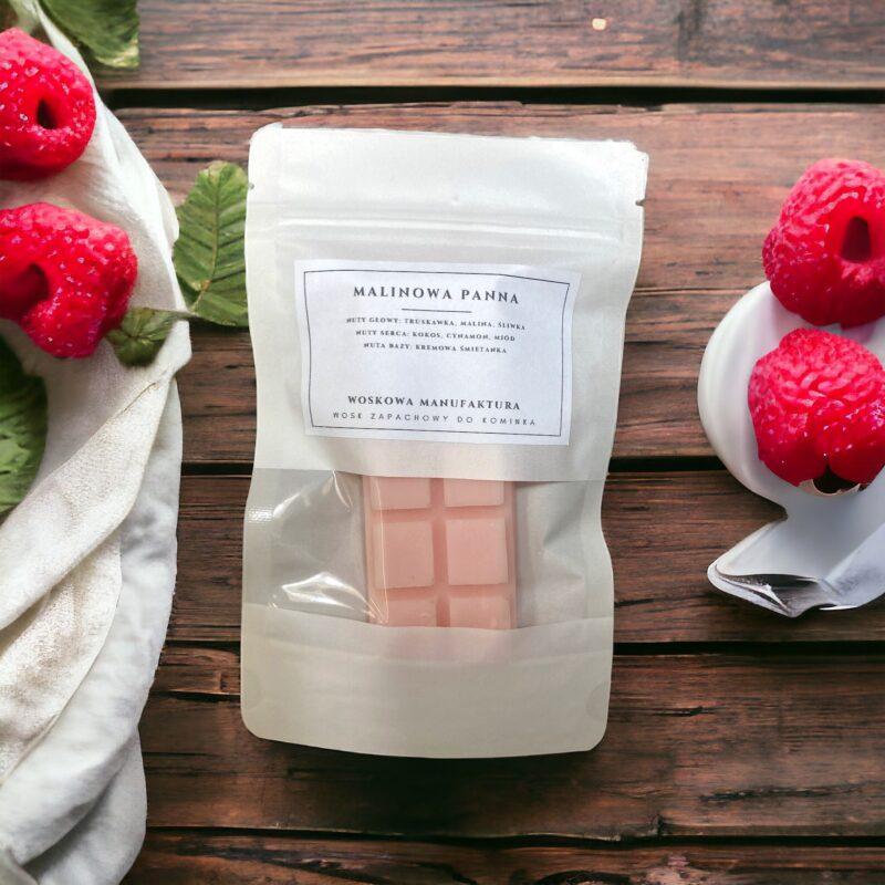 Wosk sojowy zapachowy do kominka "Malinowa Panna"