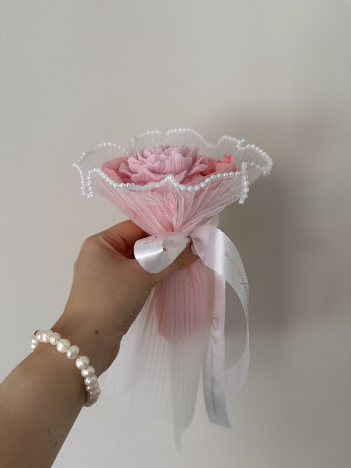 Flower Candle Bouquet "Peonia" - obrazek 2