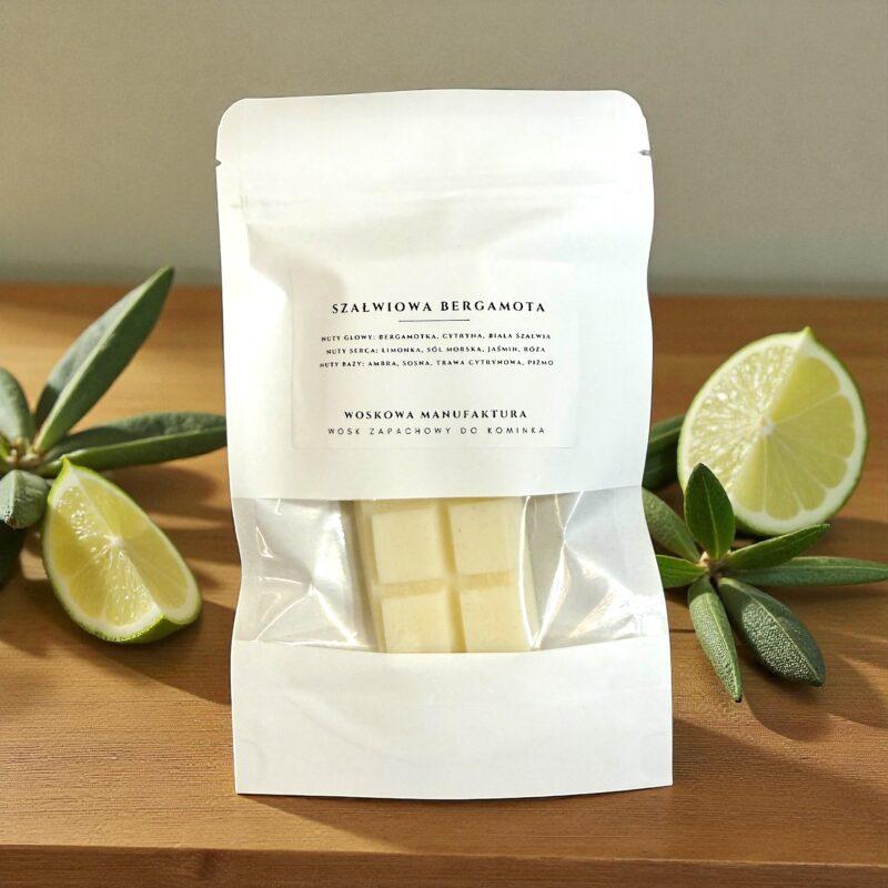 Wosk sojowy zapachowy do kominka "Szałwiowa Bergamota"