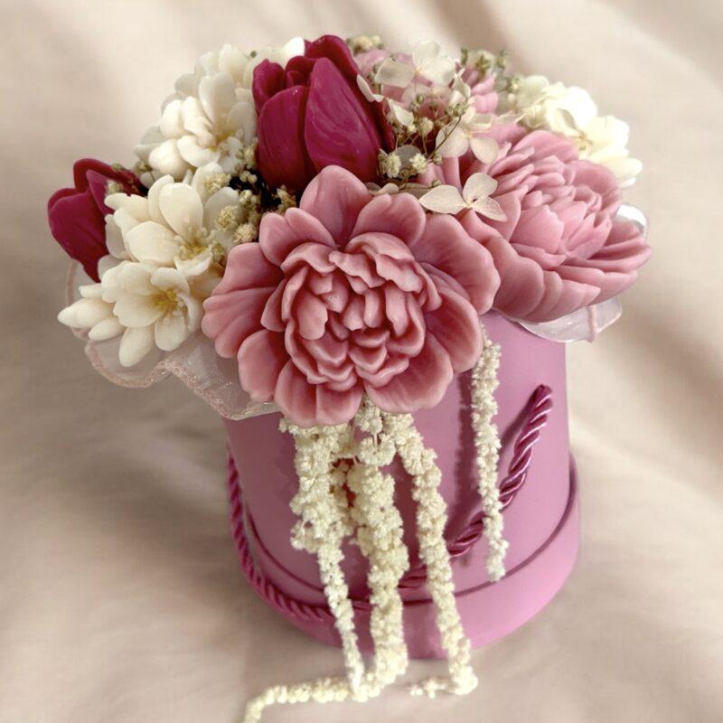 Flower Candle Box "Różowa Aura"