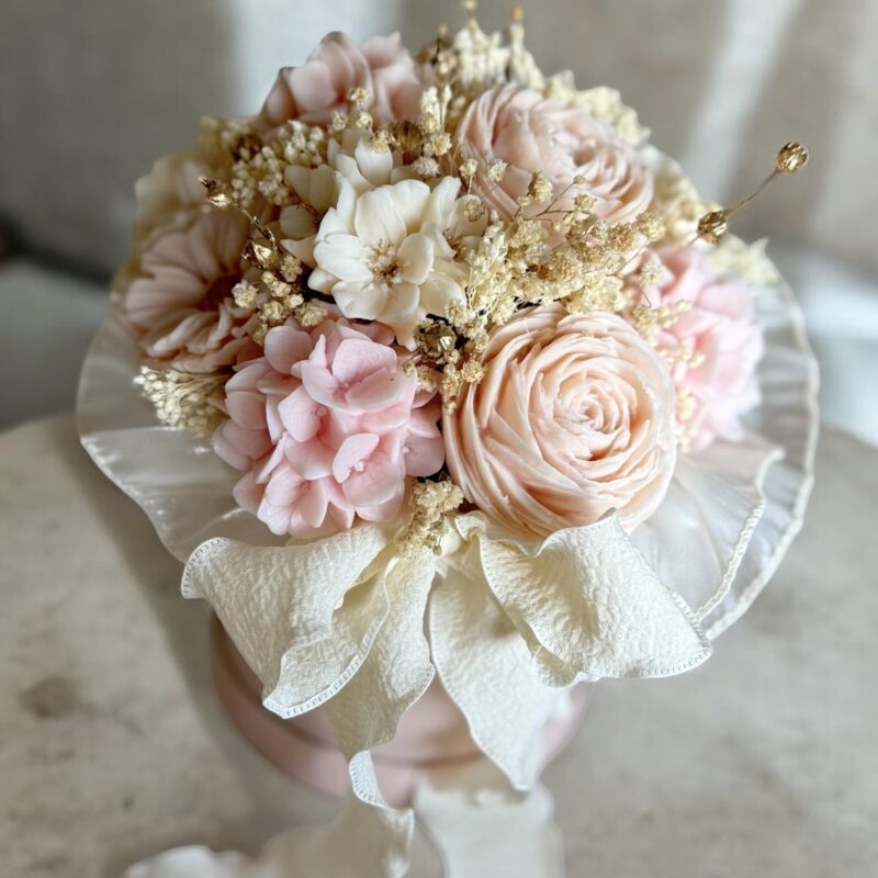 Flower Candle Box "Pudrowe Róże"